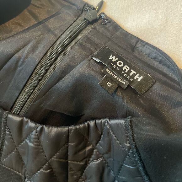 Worth New York Women's Black Padded Quilt Pencil Skirt Size 12 - Picture 4 of 5